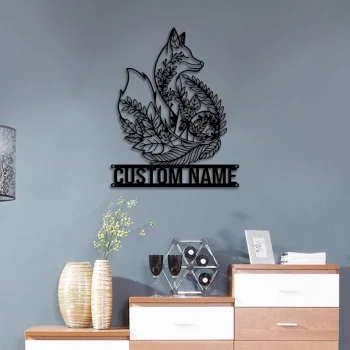 Custom Fox Metal Wall Art, Metal Fox Art, Fox Wall Decor, Fox Wall Hangings, Metal Fox, Fox Decor, Living Room Metal Wall Art, Home Decor