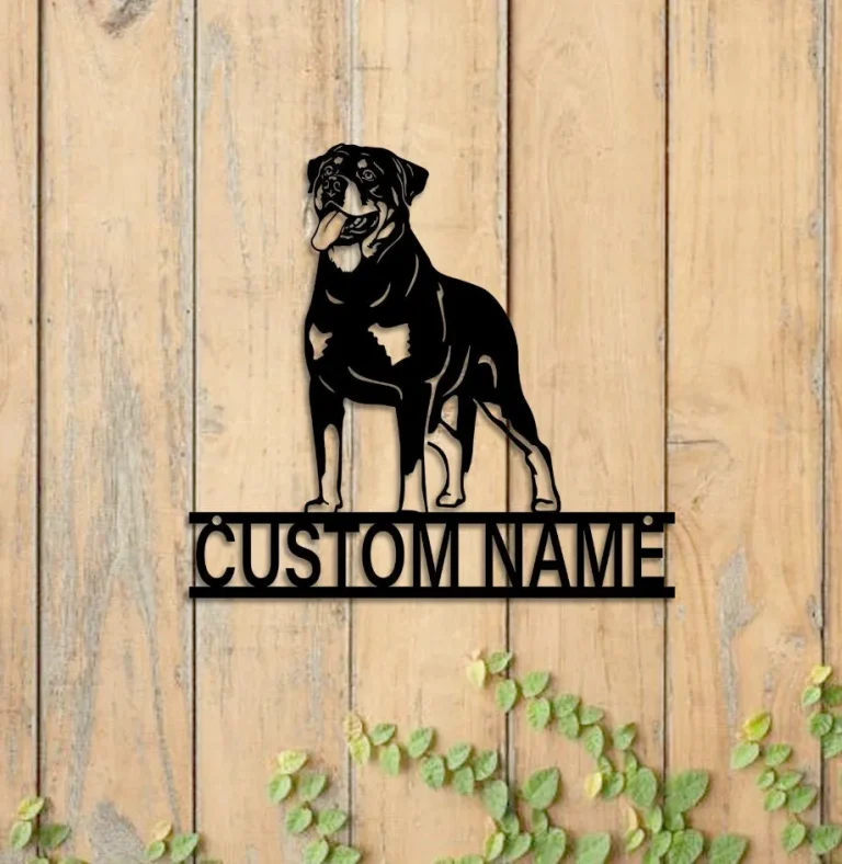 Custom Lazy Rottweiler Metal Wall Art, Personalized Dog Lover Name Sign, Lazy Rottweiler Lover Gift, Home Decor, Ideal For Home Decor & Gift