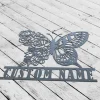 Custom Butterfly Wall Art, Butterfly Metal Sign, Butterfly Floral Sign, Garden Decor, Personalized Sign Name, Indoor Decor, Room Decoration