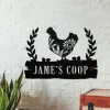 Personalized Farm Metal Sign, Metal Chicken Coop Sign, Custom Farm Sign, Rooster Metal Wall Hanging, Barn House Decor, Welcome Metal Art