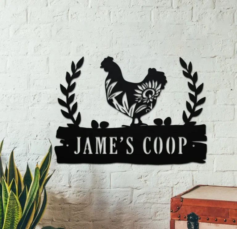 Personalized Farm Metal Sign, Metal Chicken Coop Sign, Custom Farm Sign, Rooster Metal Wall Hanging, Barn House Decor, Welcome Metal Art