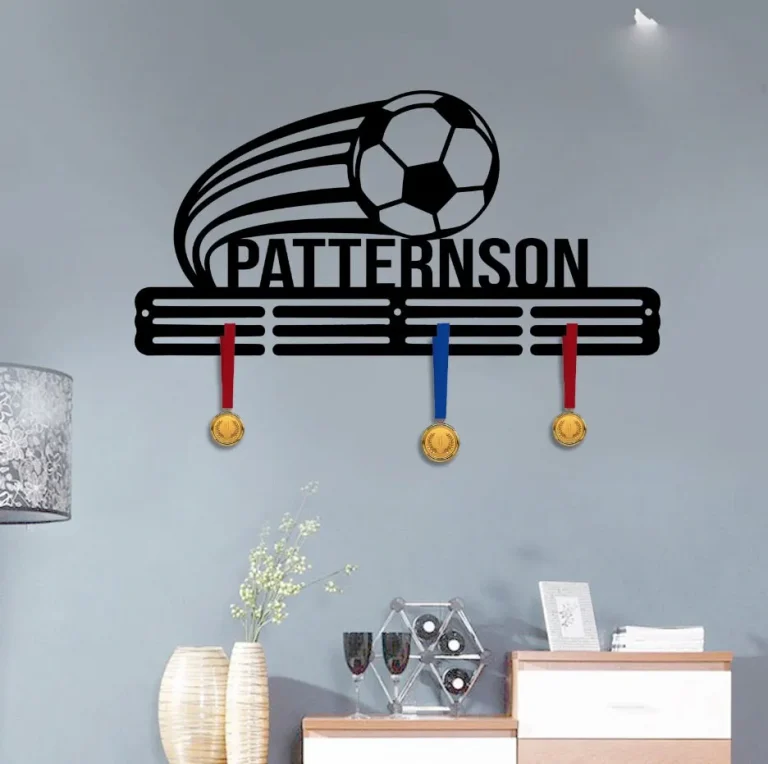 Medal Holder Display Rack For Awards And Ribbons, Custom Name Soccer Medal Hanger, Tiered Award Rack, Soccer Team Gift Decor Gift For Son