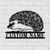 Custom Hedgehog Metal Wall Art, Personalized Hedgehog Lover Name Sign, Home Decor, Kid Nursery Decoration, Pet Animal, Housewarming Hedgehog