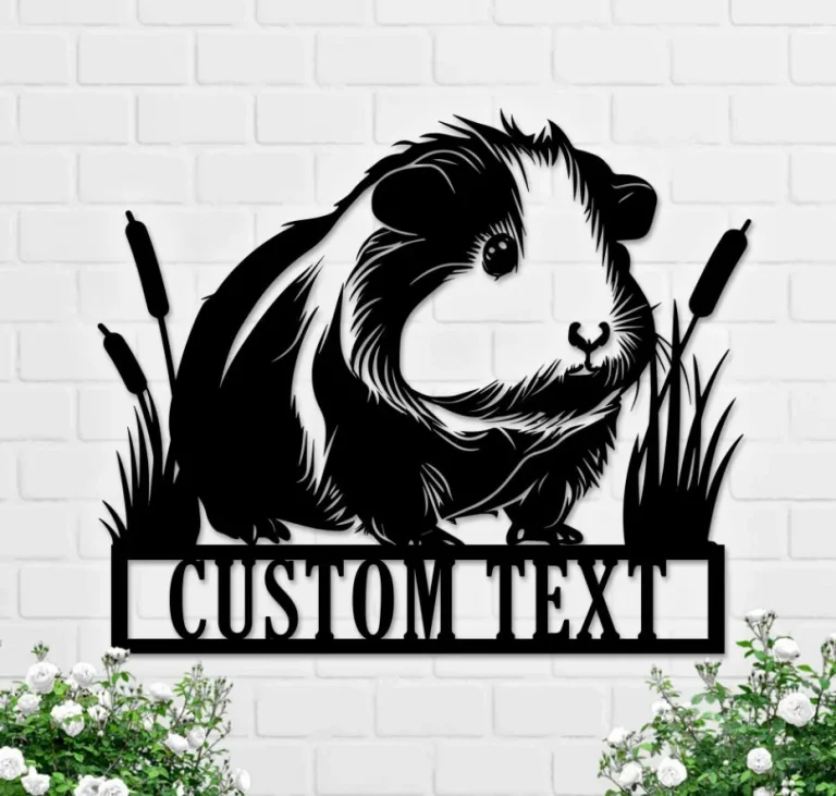 Guinea Pig Metal Sign, Custom Guinea Pig Wall Decor, Guinea Pig Farm Sign, Barn Decor, Ranch Decor, Farmhouse Decor, Welcome Sign, Home Decor