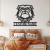 Custom Bulldog Metal Wall Art - Bulldog Metal Sign - Personalized Dog Lover Name Sign Home Decor - Bulldog Gift Lover- Bulldog Sign