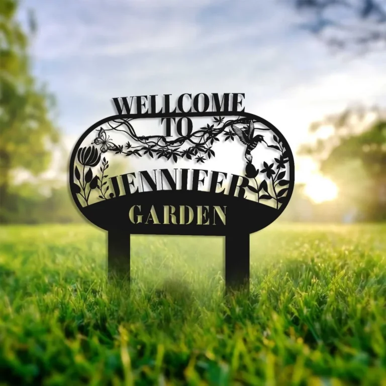 Metal Garden Sign With Stakes, Custom Garden Welcome With Stakes, Metal Welcome Sign, Personalized Garden Sign, Unique Home Garden Decor