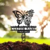 Custom Butterflies Memorial Stake, Garden Decor, In Loving Memory, Butterflies And Flower, Metal Stake, Sympathy Sign, Grave Marker