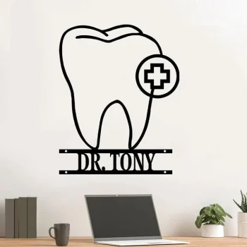 Custom Dentist Tooth Metal Wall Art, Dentist Tooth Gift, Dental Assistant Gifts, Dentist Office Decor, Tooth Sign, Dental Student Gift