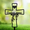 Custom Bird Memorial Cross Stake, Grave Marker, Memorial Stake For Outdoor, Memorial Bird Cross Stake, Hummingbird, Custom Grave Marker