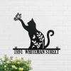 Cat House Address Sign Custom House Number Sign Door Number Sign Cat Welcome Sign Gift For Cat Lovers Housewarming Gift Cat House Address