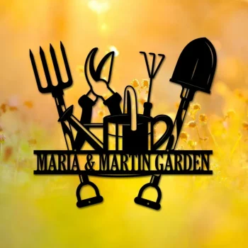 Garden Sign Personalized, Garden Wall Art, Garden Metal Sign, Rose Garden Sign, Custom Gardener Name Sign, Metal Yard Decor, Gardening Gifts