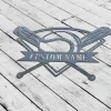 Personalized Baseball Swivel Metal Bowl Wall Art, Customized Player Name Sign, Baseball Lover Sign Decoration For Living Room Birthday Gifts