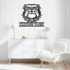 Custom Bulldog Metal Wall Art, Bulldog Metal Sign, Personalized Dog Lover Name Sign, Home Decor, Bulldog Gift Lover, Bulldog Sign, Home Decor