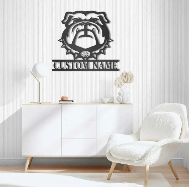 Custom Bulldog Metal Wall Art, Bulldog Metal Sign, Personalized Dog Lover Name Sign, Home Decor, Bulldog Gift Lover, Bulldog Sign, Home Decor