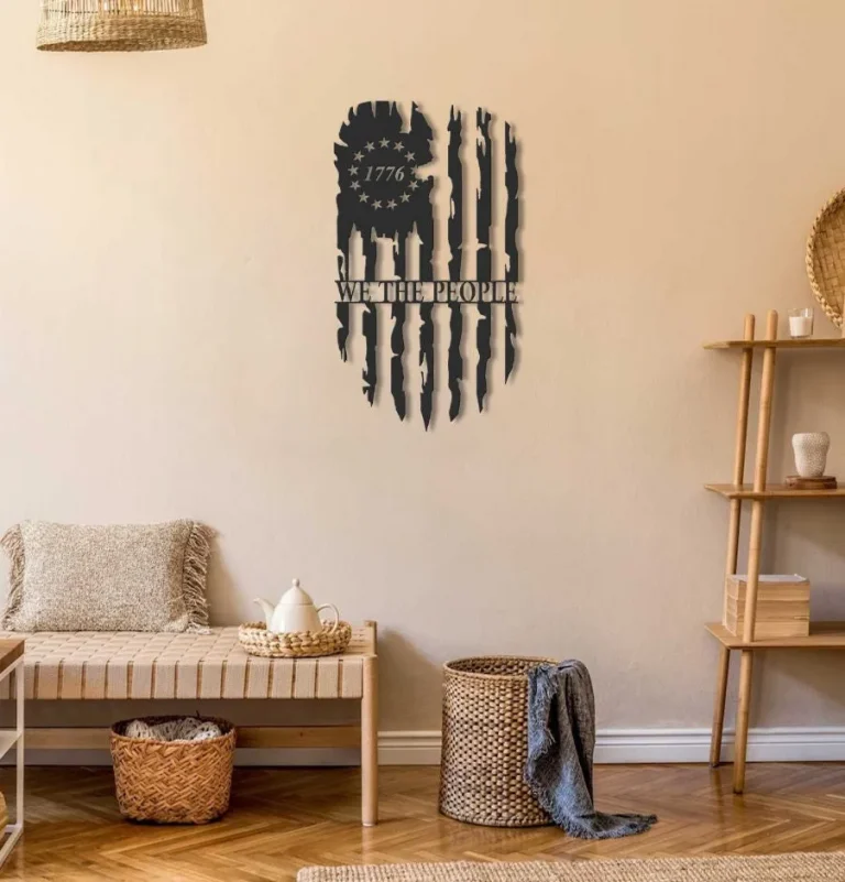 We The People 1776 Flag Metal Wall Art, We The People With Betsy Ross Union Flag Metal Wall Decor, Patriotic Home Decor, We The People Sign