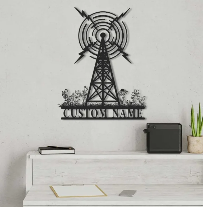 Custom Ham Radio Metal Wall Art Personalized Amateur Radio Name Sign Home Decor Radio Operator Decoration Amateur Call Birthday