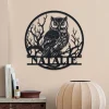 Custom Owl On The Branch Metal Wall Art, Owl Name Sign Owl Metal Wall Art Home Decor Kid Nursery Decor Owl Lover Gift Halloween Decor