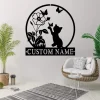 Custom Cat Metal Sign, Pet Loss, Cat Memorial Sign, Cat Wall Art, Cat Name Sign, Cat Wall Hanger, Cat In Garden Sign, Garden Decor, Cat Lover Gift