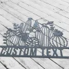 Cactus Metal Sign, Cactus Wall Art, Cactus Wall Decor, Front Door Decor, Cactus Garden Sign, Steel Cactus Art, Metal Cactus Sign, Cactus Monogram