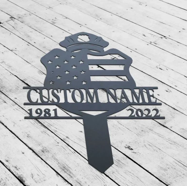 Custom Name Memorial Stake, Police Dad Memorial, Dad Remembrance Gifts, Fathers Day Memorial Gift Sympathy Sign, Dad Memorial Plaque Stake