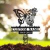 Custom Butterflies Memorial Stake, Garden Decor, In Loving Memory, Butterflies And Flower, Metal Stake, Sympathy Sign, Grave Marker