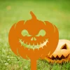 Pumpkins Metal Happy Halloween Sign With Stakes Front Porch Decor Outdoor Haunted House Halloween Decor Creepy Pumpkin Lawn Arts