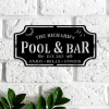 Custom Pool & Patio Sign Backyard Bar And Grill Pool Deck Last Name Sign, Swimming Pool Decor, Backyard Pool Decor, Pool Sign Beach House Sign