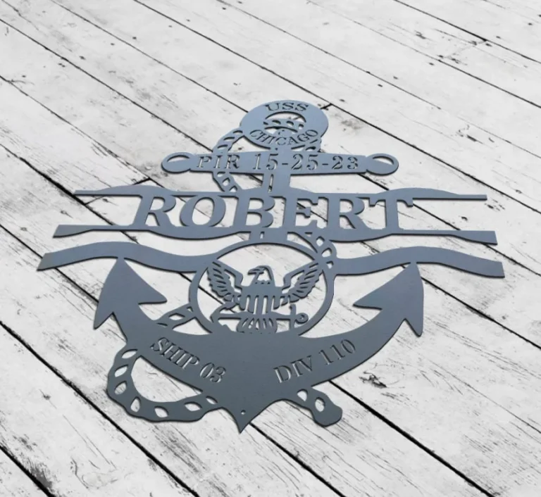 Customized Usn Anchor Metal Sign, Anchor Decor, Navy Veteran Gift, Us Navy Sign, Anchor Sign, Anchor Pir, Navy Boot Camp, Patriotic Wall Art