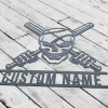 Custom Baseball Skull Metal Wall Art, Personalized Baseball Player Name Sign Baseball Metal Wall Decor, Baseball Lover Gift Home Decor