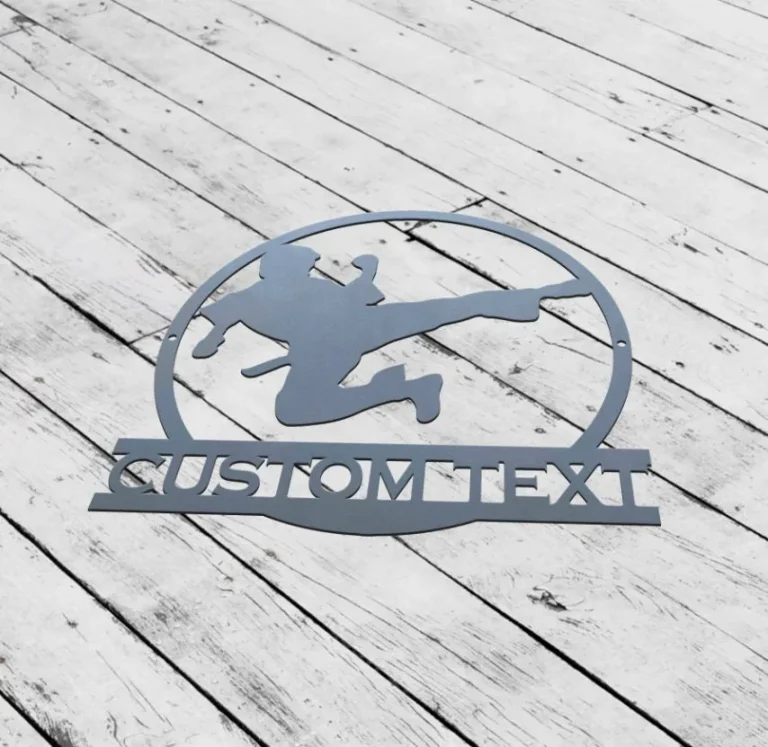 Custom Boy Karate Metal Wall Art, Martial Arts Sign, Kid Karate Sign, Kids Room Decor Dojo Decor, Birthday Gift For Son, Kid Karate Name Sign