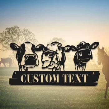 Personalized Cow Metal Sign, Custom Cow Farm Sign, Cow Ranch Decor, Cow Cattle Metal Wall Art, Cows Gift, Cow Farmhouse Decor, Cow Farmer Sign