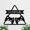 Custom Gamer Room Sign, Personalized Game Controllers Metal Wall Art, Game Controllers Christmas Gift, Gift For Gamer Boyfriend Husband Gifts