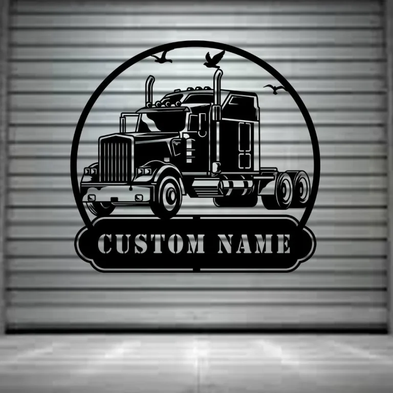 Custom Truck Metal Sign, Truck Decor, Truck Driver Gift, Metal Truck Sign, Semi Truck Wall Art, Trucking Company, Man Cave Decor, Gift For Him