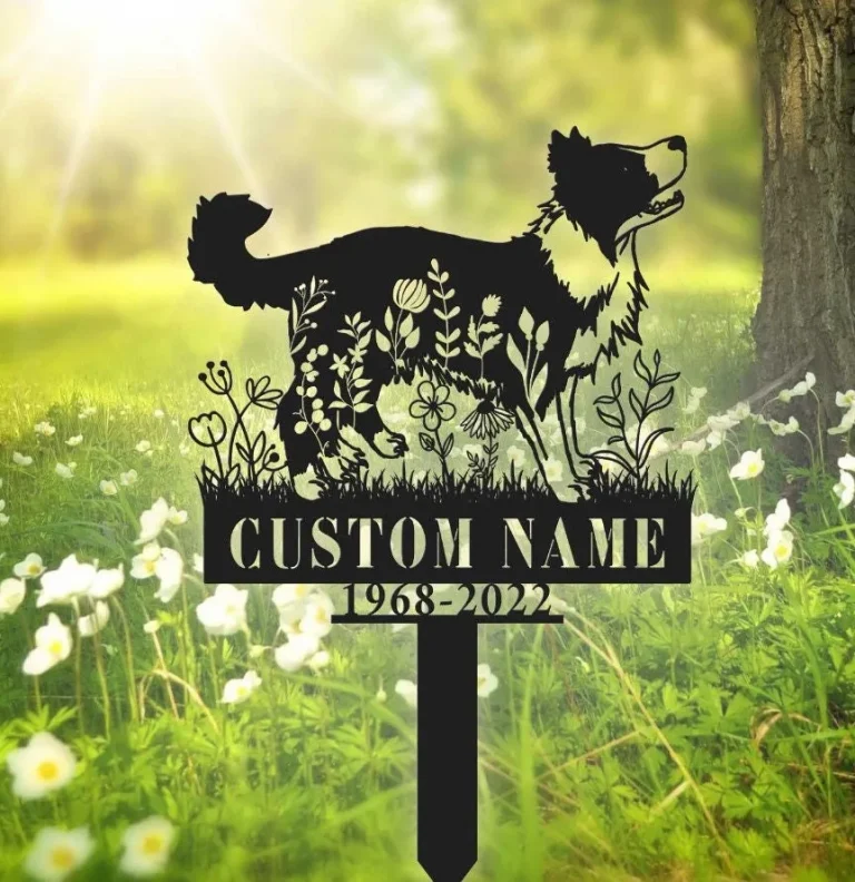 Custom Border Collie Memorial Stake Sign, Pet Loss Gift, Sympathy Sign, Remembrance Stake, Pet Grave Markers Sign, Metal Sign With Stake