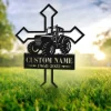 Custom Farmer Memorial Cross, Tractor Garden Stake Metal Yard Art, Grave Marker Cemetery Decor, Farmer Dad Memorial Gift, Farmer Gift