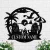 Tropical Themed Personalized Metal Sign- Backyard Sign-backyard Signs- Palm Beach- Outdoor Metal Sign- Beach House- House Decor- Lake House