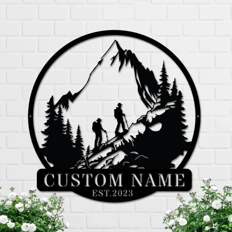 Custom Metal Backpacking Sign, Mountain Hiking Sign, Hiking Wall Decor, Hiker Gift Backpacker Gift, Cabin Decor, Hiking Club, Hiking Couple