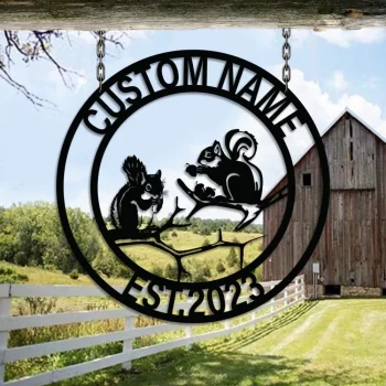 Personalized Squirrel Metal Sign, Squirrel Sign, Squirrel Gift, Custom Squirrel Metal Sign, Squirrel Outdoor, Indoor Decor, Farm Sign