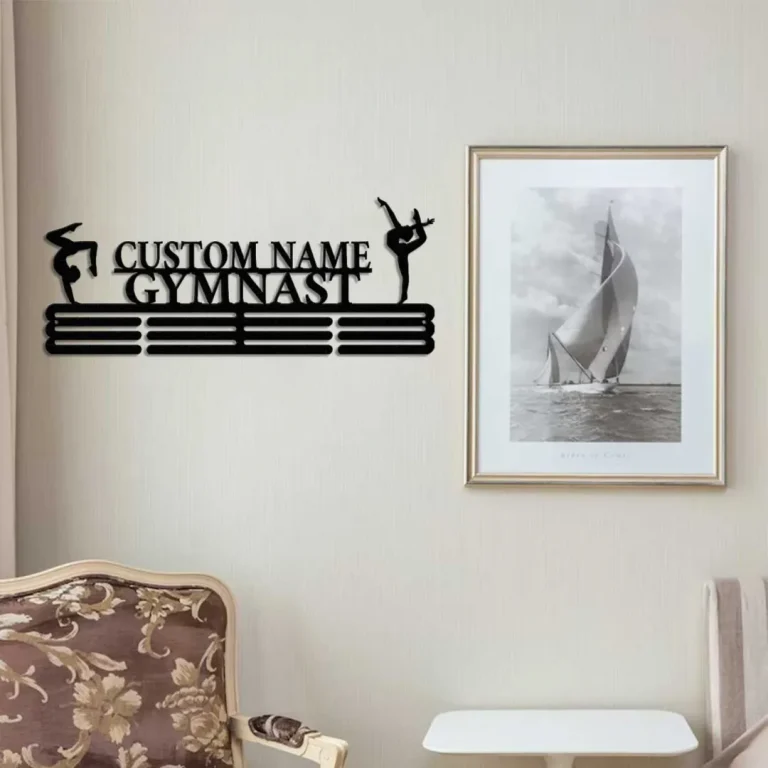 Cheerleader Custom Name Medal Hanger Monogram Cheerleading, Cheer, Cheerleader - 12 Rungs For Medals & Ribbons, Medal Display, Cheerleader Gift