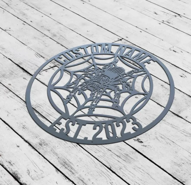 Custom Tarantula Metal Wall Art, Spider Metal Sign, Spiderweb Name Sign, Home Decor, Spider Kid Nursery Decoration, Halloween Decor