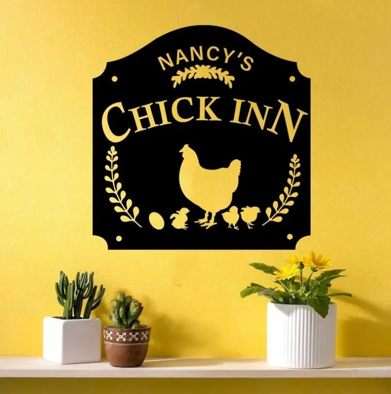 Custom Metal Chicken Coop Signs, Funny The Chicken Inn Monogram, Hen House Sign, Chicken Coop Decor, Chicken Farm Decor, Chicken Sign