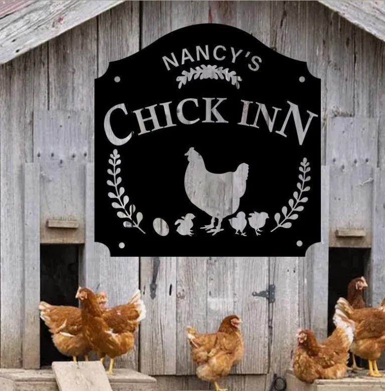 Custom Metal Chicken Coop Signs, Funny The Chicken Inn Monogram, Hen House Sign, Chicken Coop Decor, Chicken Farm Decor, Chicken Sign