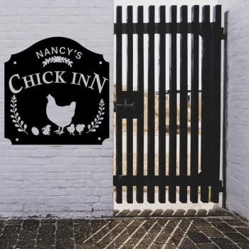 Custom Metal Chicken Coop Signs, Funny The Chicken Inn Monogram, Hen House Sign, Chicken Coop Decor, Chicken Farm Decor, Chicken Sign