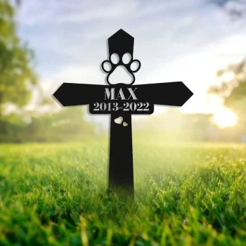 Pet Memorial Cross, Custom Pet Memorial Stake, Memorial Cross For Pet Grave, Pet Cross Stake, Dog Grave Marker, Dog Cat Loss Gift, Pet Loss