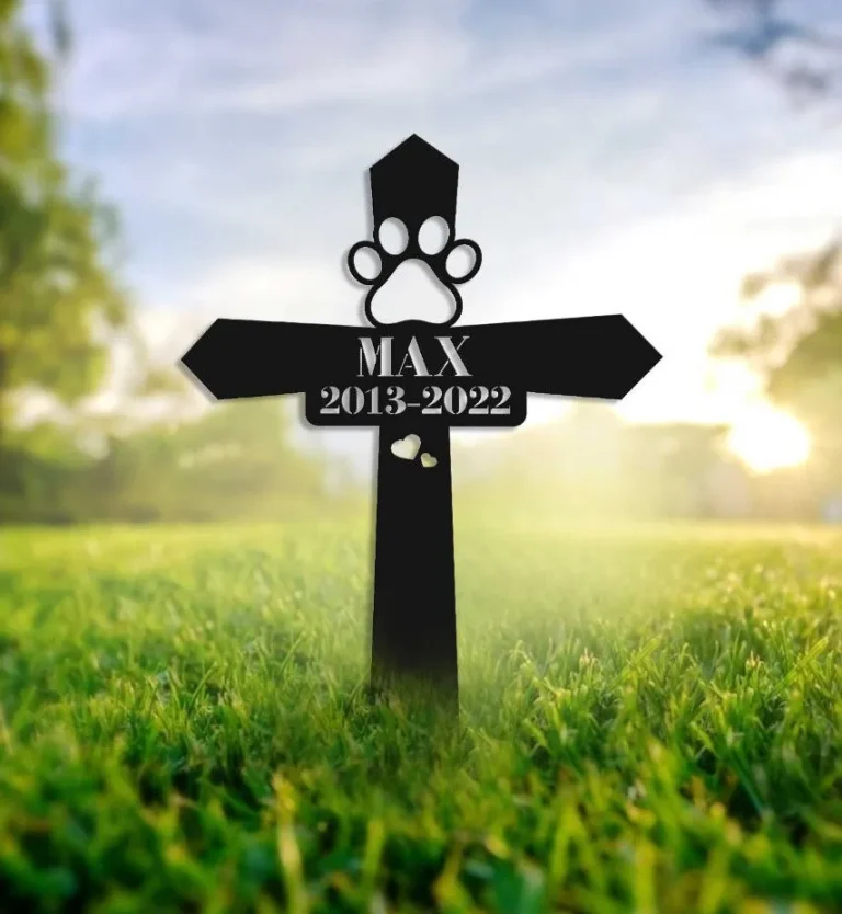 Pet Memorial Cross, Custom Pet Memorial Stake, Memorial Cross For Pet Grave, Pet Cross Stake, Dog Grave Marker, Dog Cat Loss Gift, Pet Loss