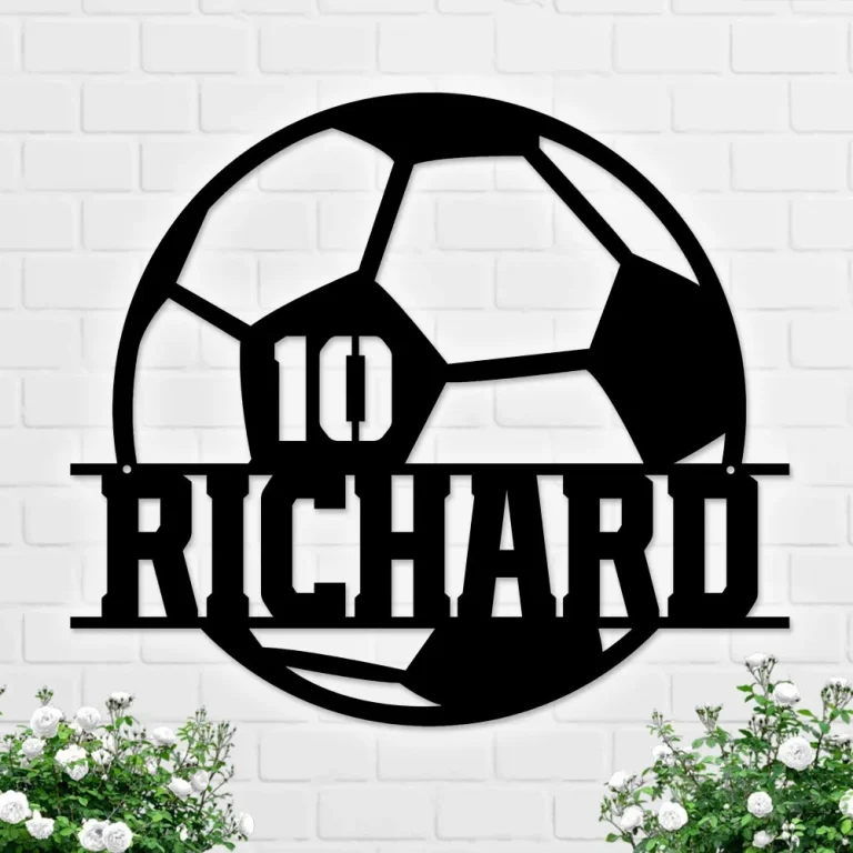 Personalized Soccer Monogram Sign, Kids Room Decor, Gift For Soccer Player, Gifts For Soccer Lover, Custom Name And Number Soccer, Gift