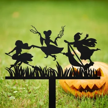 Witch Sisters Garden Stake, Halloween Garden Stake, Metal Halloween Yard Decor, Metal 3 Sisters Yard Stake, Outdoor Decor, Halloween Gift