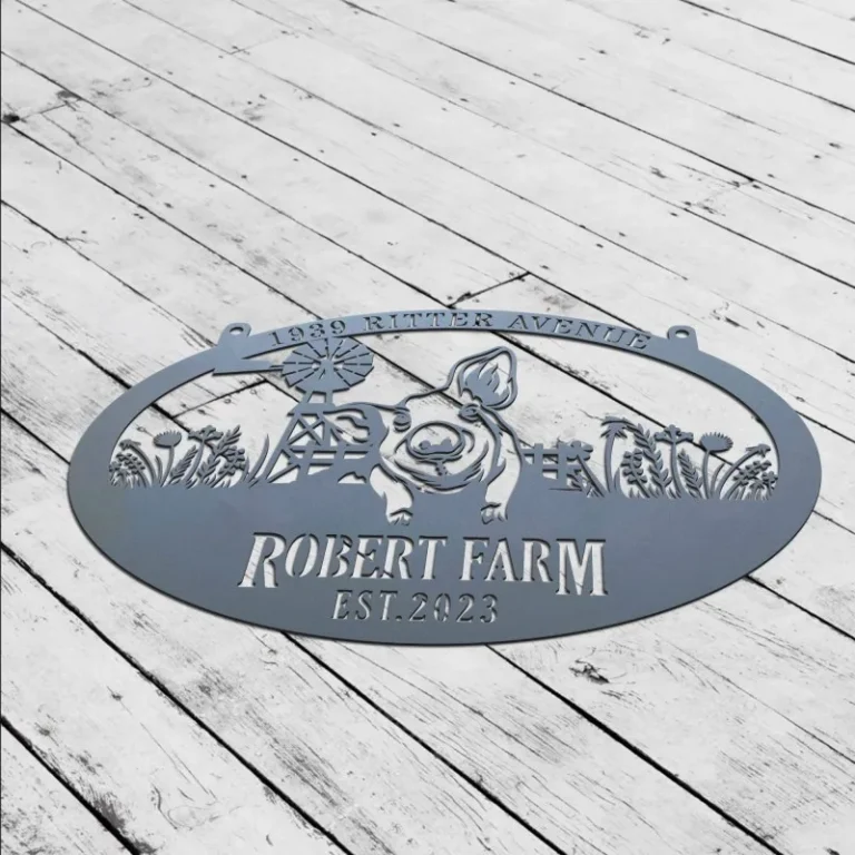 Personalized Outdoor Pig Farm Metal Sign, Pig Farm Sign, Metal Name Sign Outdoor, Welcome Farm Animals Metal Sign, Farm Lovers Gift, Pig Gift