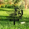 Custom Rider Memorial Metal Stake, Biker Memorial, Riding With Angels, Motorcycle With Wings Metal Sign, Loss Of Loved One, Garden Stakes