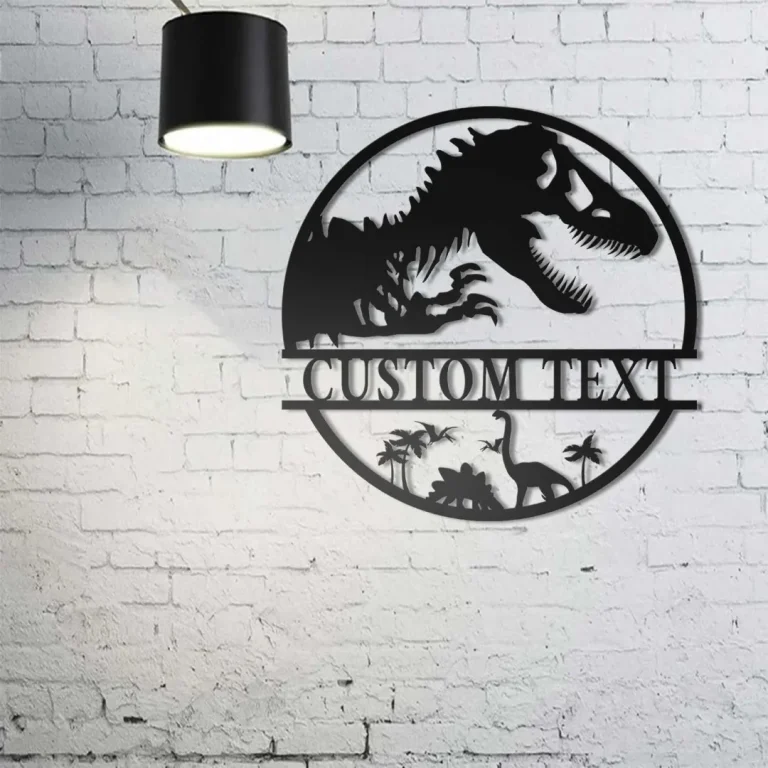 Personalized Dinosaur Metal Sign, Funny Dino Skeleton, Jurassic Park Metal Wall Art, Dinosaur Home Decor, Dinosaur Sign, Dinosaur Gift